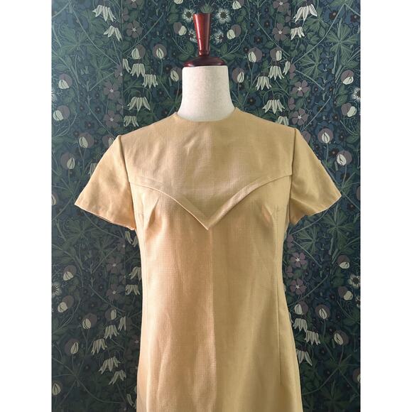 Beige linen shift dress, size M - Picture 6 of 6